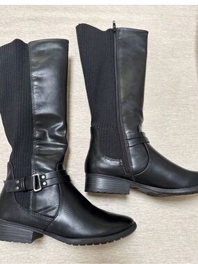 Lifestride Black Riding Boots New Size 6 Wide
